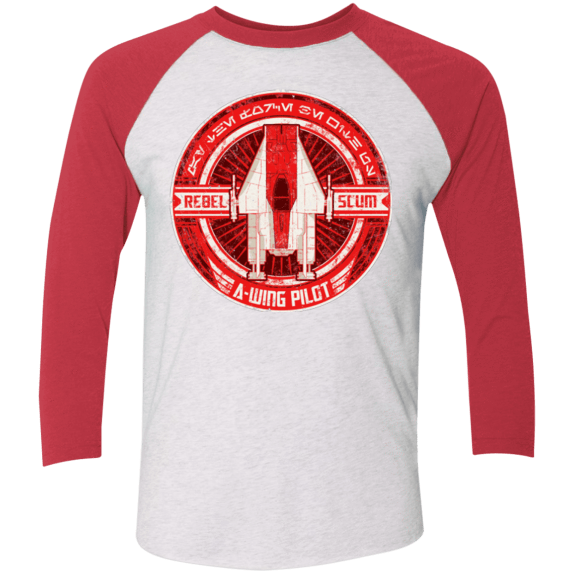 T-Shirts Heather White/Vintage Red / X-Small A-Wing Men's Triblend 3/4 Sleeve