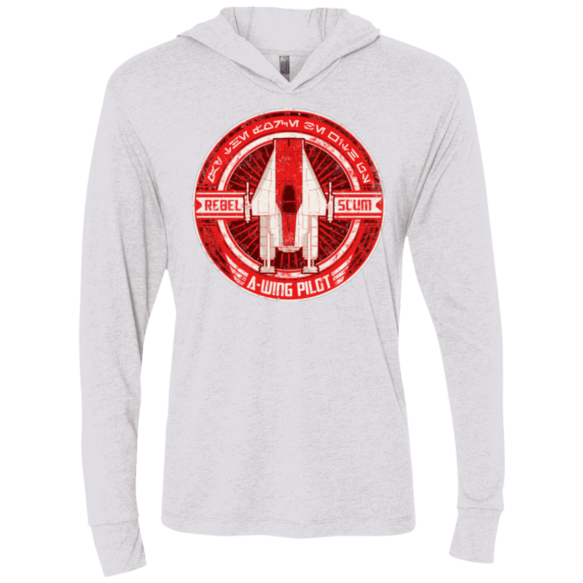 T-Shirts Heather White / X-Small A-Wing Triblend Long Sleeve Hoodie Tee