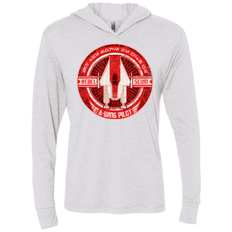 T-Shirts Heather White / X-Small A-Wing Triblend Long Sleeve Hoodie Tee