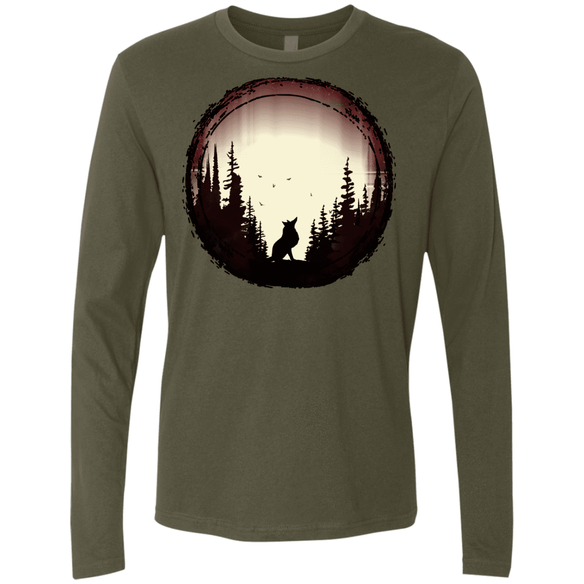 T-Shirts Military Green / S A Wolf's Life Men's Premium Long Sleeve