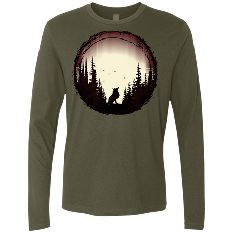 T-Shirts Military Green / S A Wolf's Life Men's Premium Long Sleeve