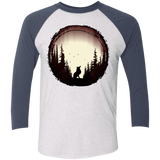 T-Shirts Heather White/Indigo / X-Small A Wolf's Life Men's Triblend 3/4 Sleeve