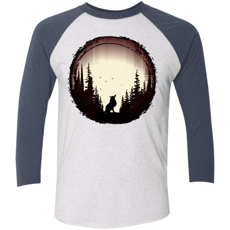 T-Shirts Heather White/Indigo / X-Small A Wolf's Life Men's Triblend 3/4 Sleeve