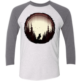 T-Shirts Heather White/Premium Heather / X-Small A Wolf's Life Men's Triblend 3/4 Sleeve