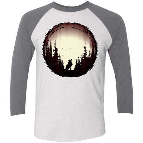 T-Shirts Heather White/Premium Heather / X-Small A Wolf's Life Men's Triblend 3/4 Sleeve