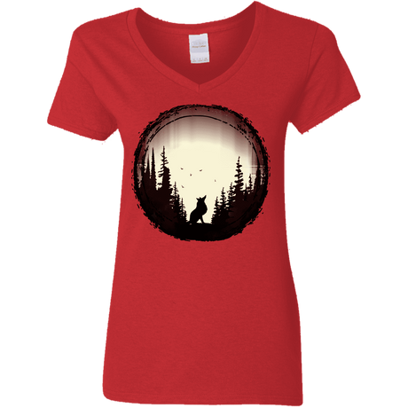 T-Shirts Red / S A Wolf's Life Women's V-Neck T-Shirt