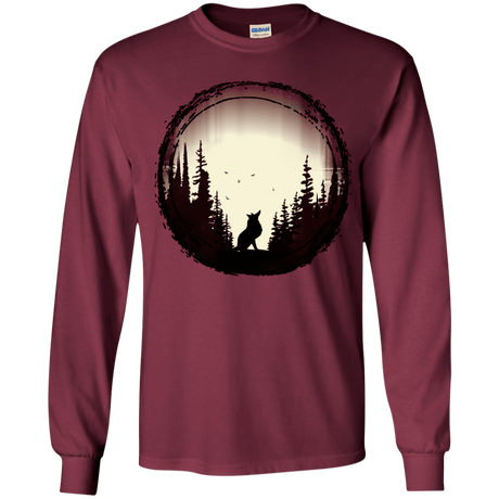 T-Shirts Maroon / YS A Wolf's Life Youth Long Sleeve T-Shirt