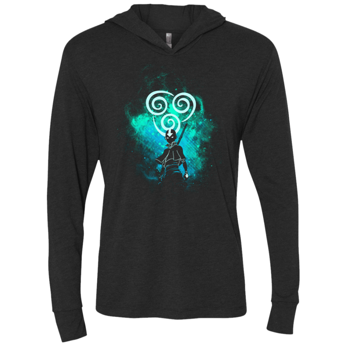 T-Shirts Vintage Black / X-Small Aang Art Triblend Long Sleeve Hoodie Tee