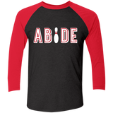 T-Shirts Vintage Black/Vintage Red / X-Small Abide The Dude Big Lebowski Men's Triblend 3/4 Sleeve