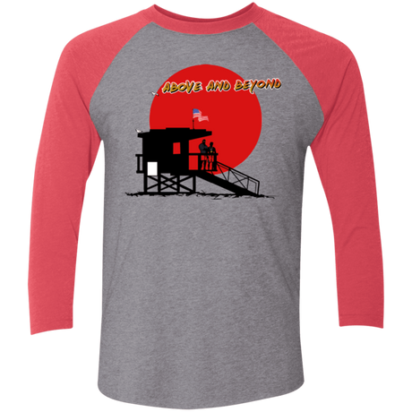 T-Shirts Premium Heather/Vintage Red / X-Small Above And Beyond Men's Triblend 3/4 Sleeve