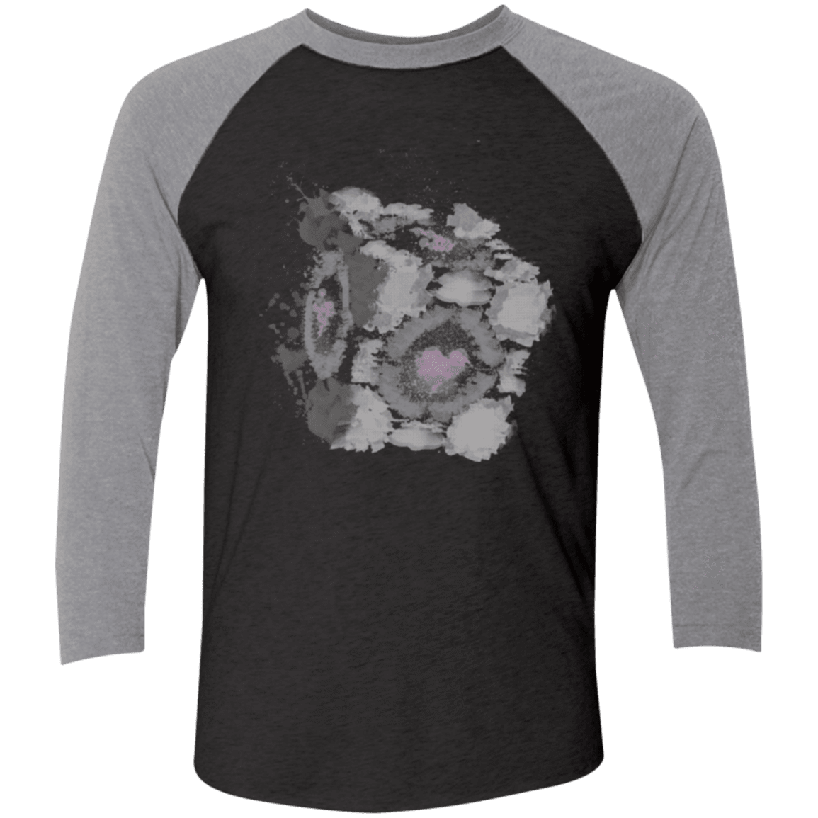 T-Shirts Vintage Black/Premium Heather / X-Small Abstract Cube Men's Triblend 3/4 Sleeve
