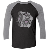 T-Shirts Vintage Black/Premium Heather / X-Small Abstract Cube Men's Triblend 3/4 Sleeve