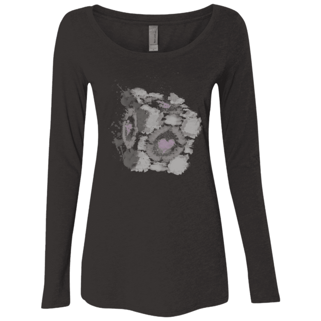 T-Shirts Vintage Black / Small Abstract Cube Women's Triblend Long Sleeve Shirt