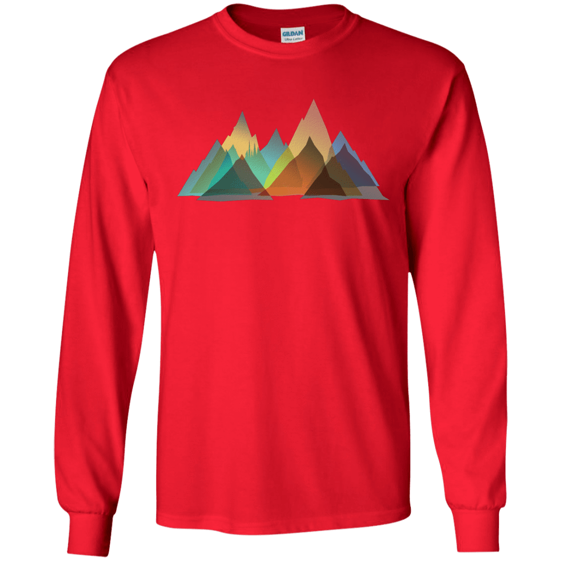 T-Shirts Red / S Abstract Range Men's Long Sleeve T-Shirt