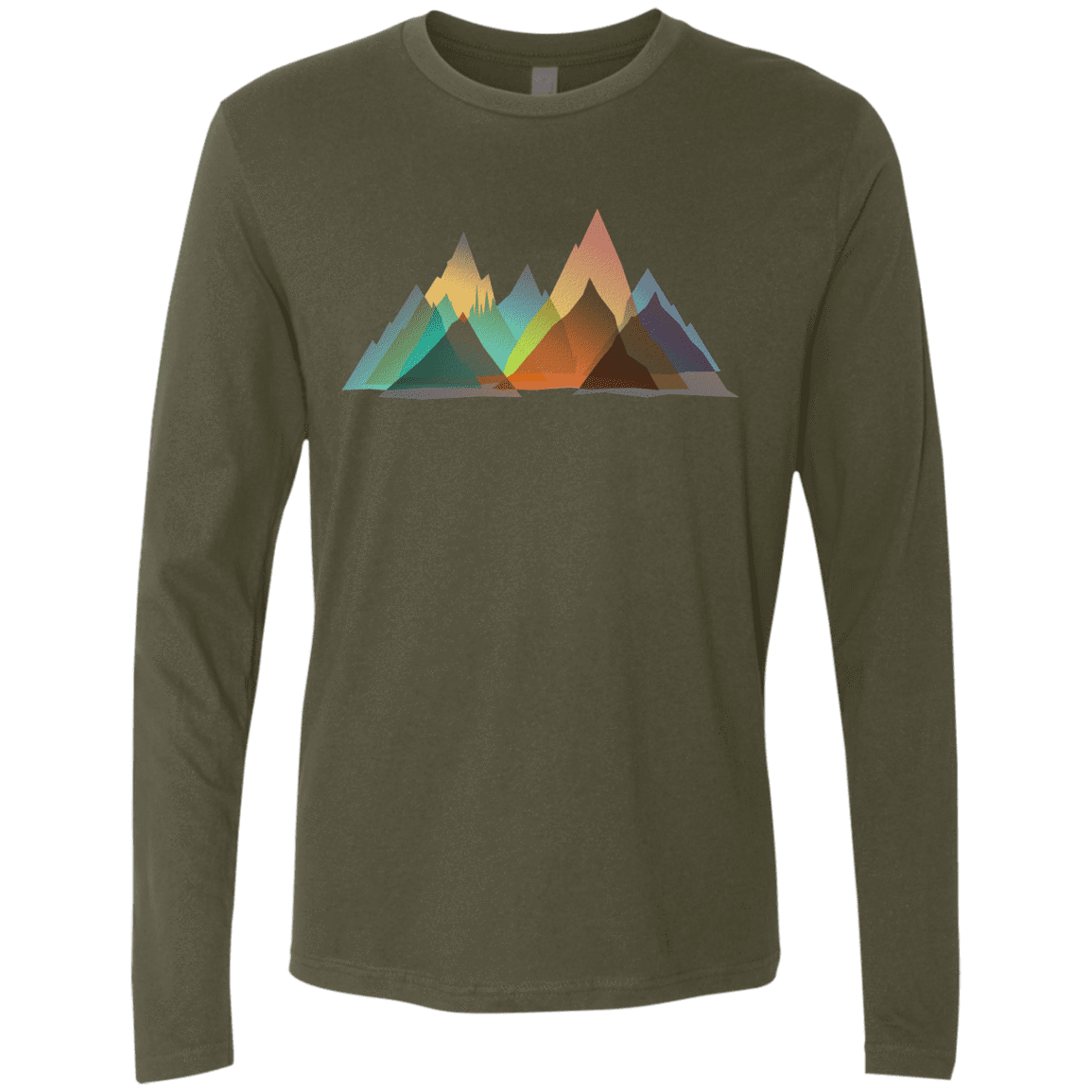 T-Shirts Military Green / S Abstract Range Men's Premium Long Sleeve