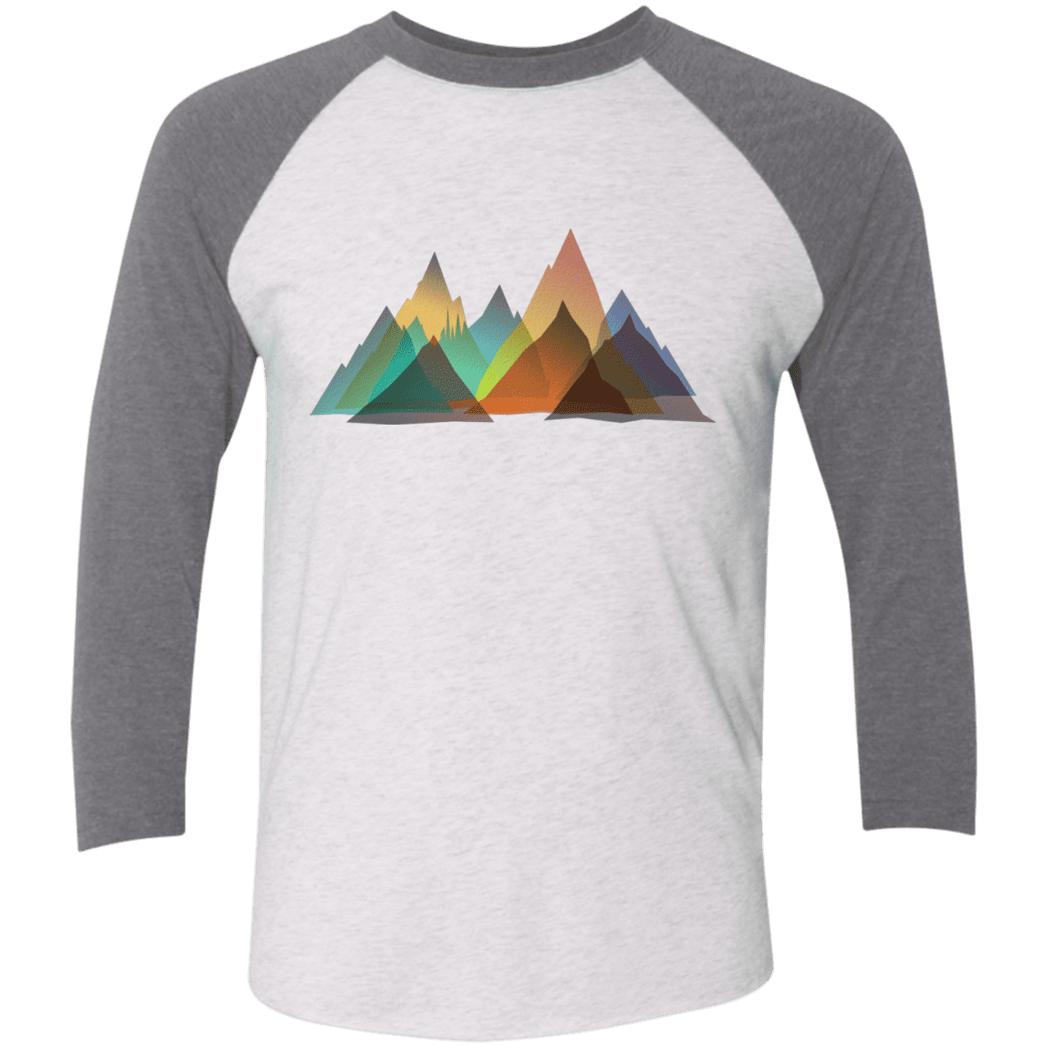 T-Shirts Heather White/Premium Heather / X-Small Abstract Range Men's Triblend 3/4 Sleeve