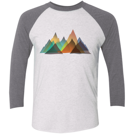 T-Shirts Heather White/Premium Heather / X-Small Abstract Range Men's Triblend 3/4 Sleeve