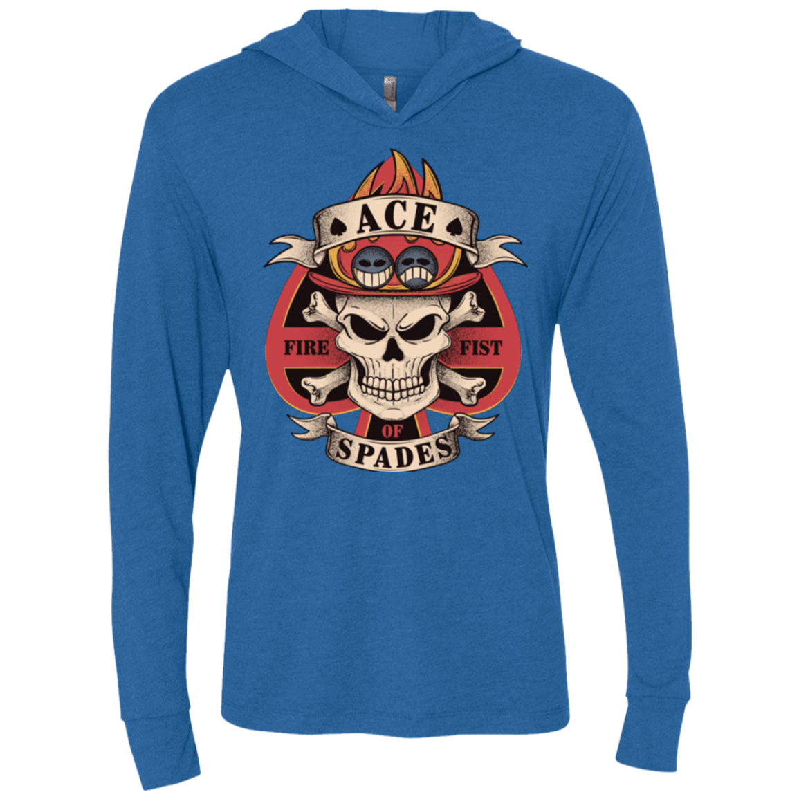 T-Shirts Vintage Royal / X-Small Ace of Spades Triblend Long Sleeve Hoodie Tee