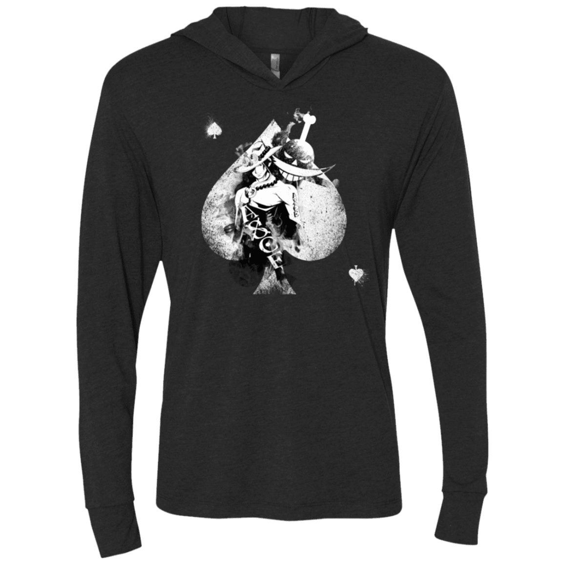 T-Shirts Vintage Black / X-Small Ace W Triblend Long Sleeve Hoodie Tee