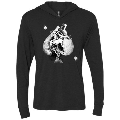 T-Shirts Vintage Black / X-Small Ace W Triblend Long Sleeve Hoodie Tee