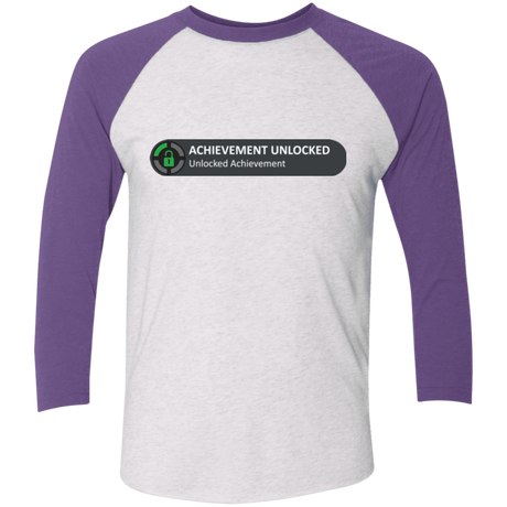 T-Shirts Heather White/Purple Rush / X-Small Achievement Men's Triblend 3/4 Sleeve