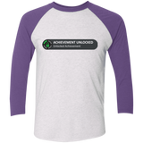 T-Shirts Heather White/Purple Rush / X-Small Achievement Men's Triblend 3/4 Sleeve