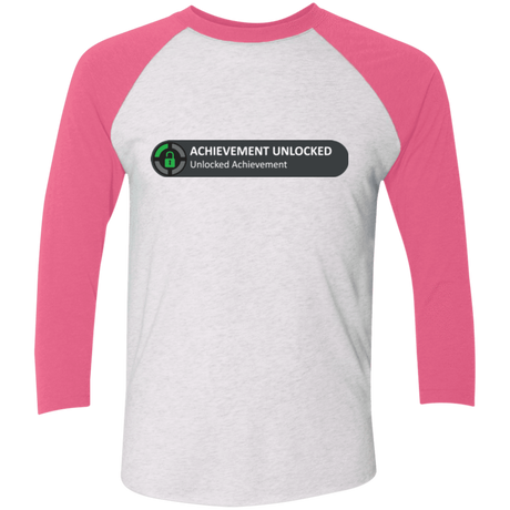 T-Shirts Heather White/Vintage Pink / X-Small Achievement Men's Triblend 3/4 Sleeve