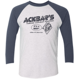 T-Shirts Heather White/Indigo / X-Small Ackbar's Burritos Men's Triblend 3/4 Sleeve