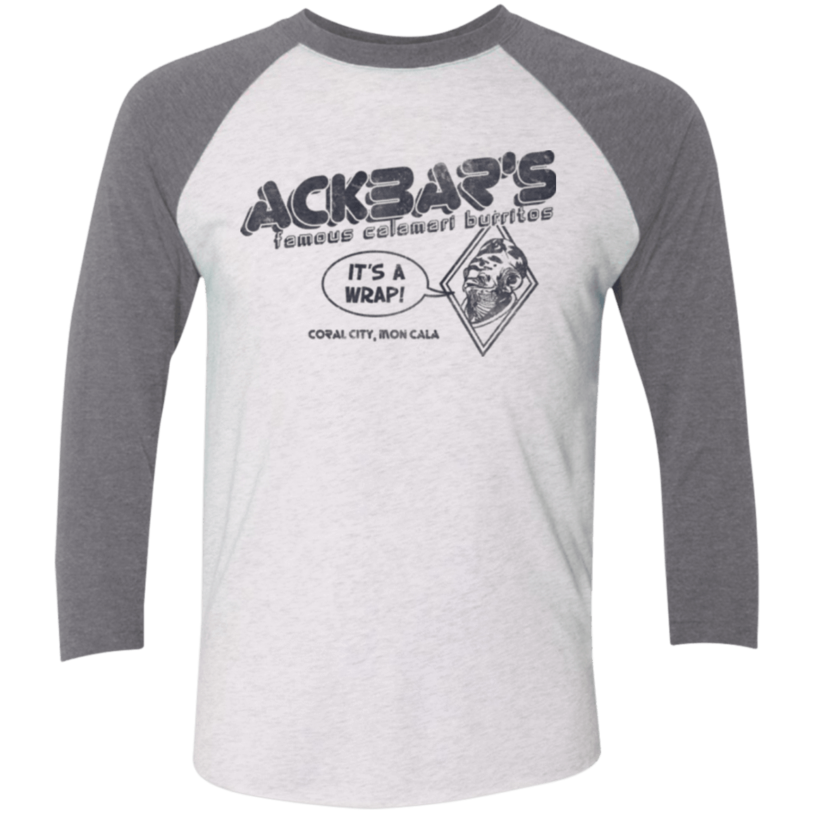 T-Shirts Heather White/Premium Heather / X-Small Ackbar's Burritos Men's Triblend 3/4 Sleeve