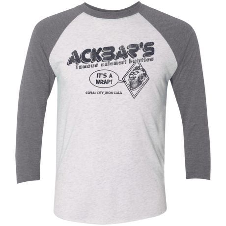 T-Shirts Heather White/Premium Heather / X-Small Ackbar's Burritos Men's Triblend 3/4 Sleeve