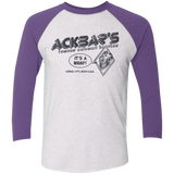 T-Shirts Heather White/Purple Rush / X-Small Ackbar's Burritos Men's Triblend 3/4 Sleeve