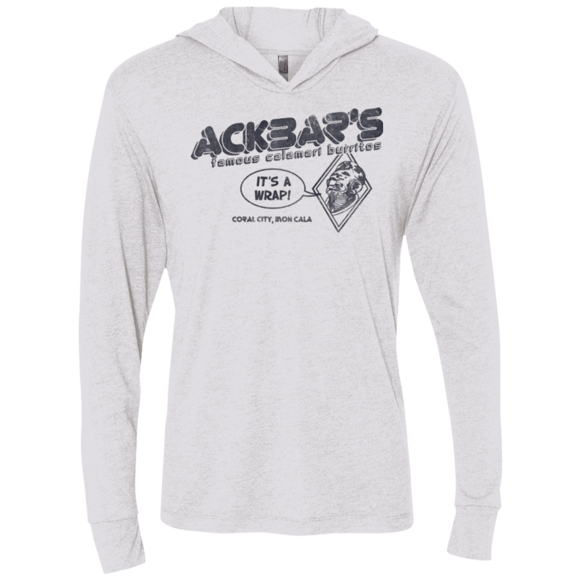 T-Shirts Heather White / X-Small Ackbar's Burritos Triblend Long Sleeve Hoodie Tee