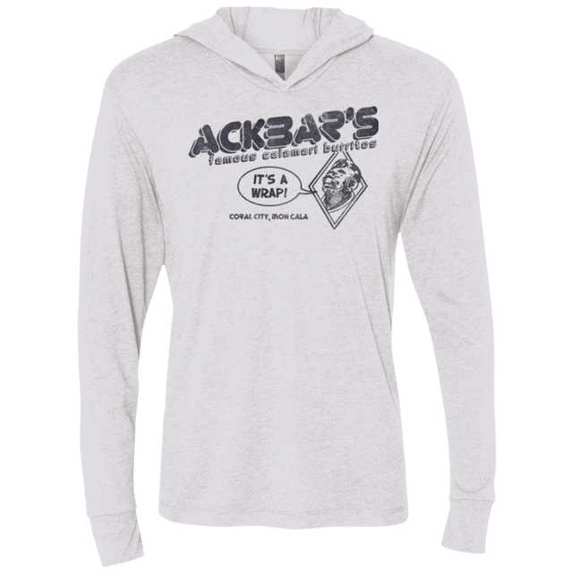 T-Shirts Heather White / X-Small Ackbar's Burritos Triblend Long Sleeve Hoodie Tee