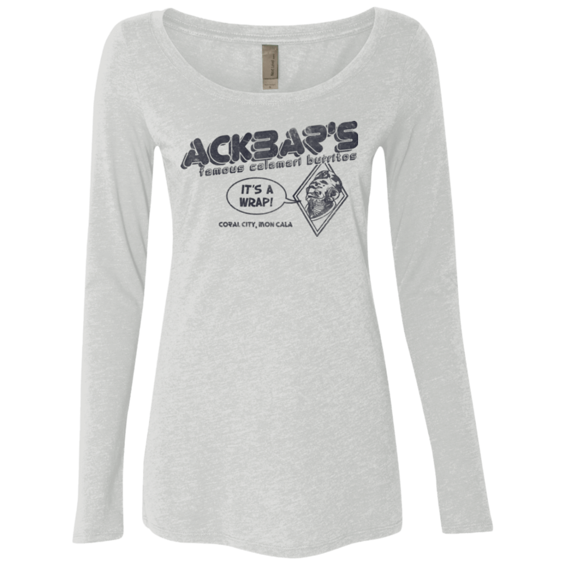 T-Shirts Heather White / Small Ackbar's Burritos Women's Triblend Long Sleeve Shirt