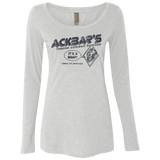 T-Shirts Heather White / Small Ackbar's Burritos Women's Triblend Long Sleeve Shirt