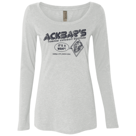 T-Shirts Heather White / Small Ackbar's Burritos Women's Triblend Long Sleeve Shirt