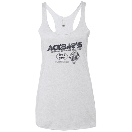 T-Shirts Heather White / X-Small Ackbar's Burritos Women's Triblend Racerback Tank