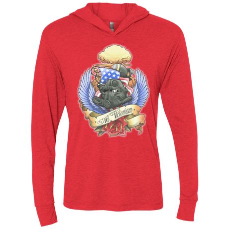 T-Shirts Vintage Red / X-Small Ad Victoriam Triblend Long Sleeve Hoodie Tee