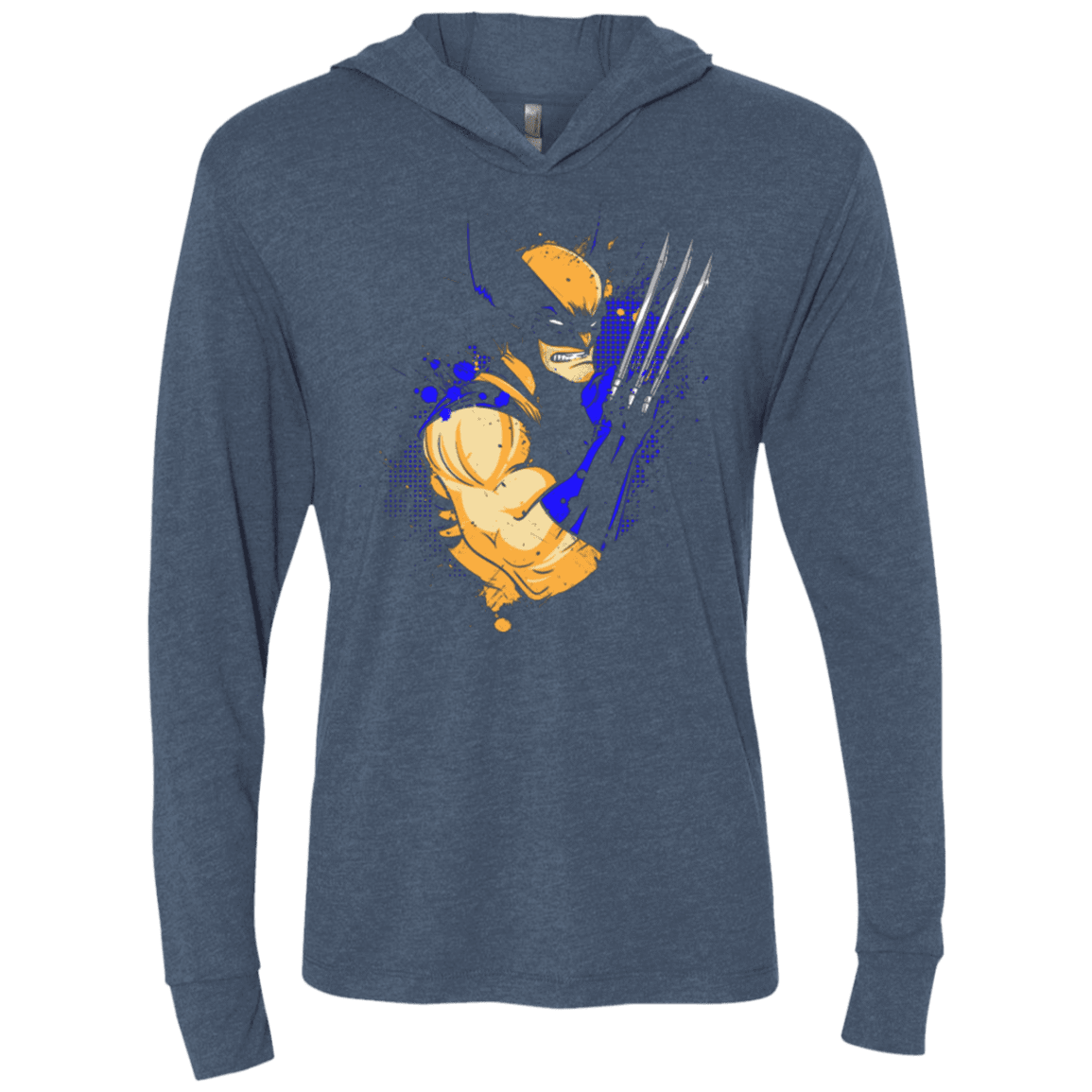 T-Shirts Indigo / X-Small Adamantium Triblend Long Sleeve Hoodie Tee