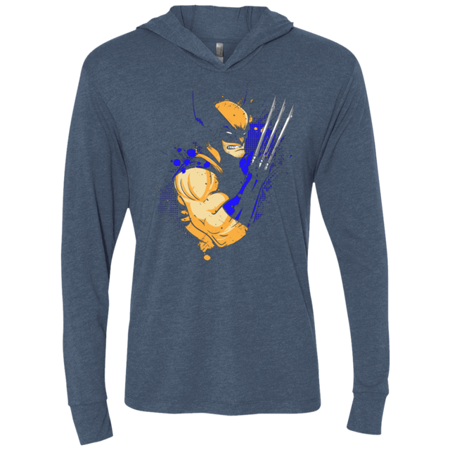 T-Shirts Indigo / X-Small Adamantium Triblend Long Sleeve Hoodie Tee