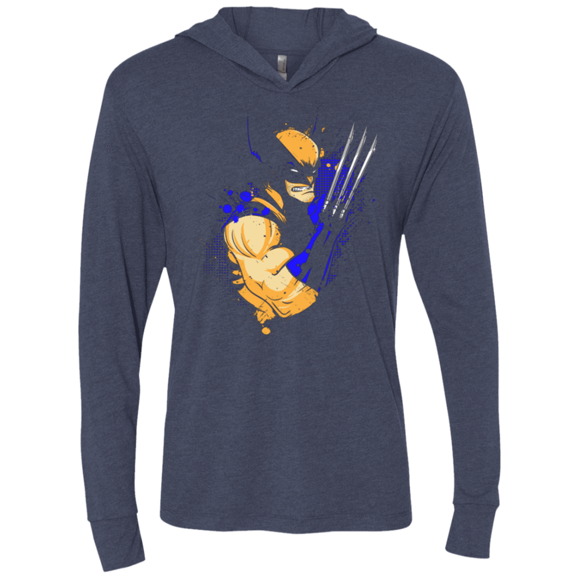 T-Shirts Vintage Navy / X-Small Adamantium Triblend Long Sleeve Hoodie Tee
