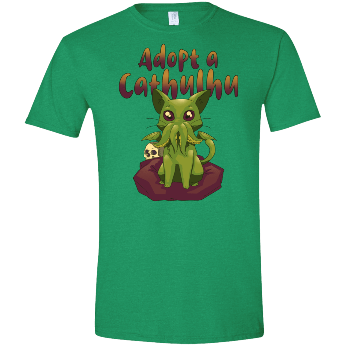 T-Shirts Heather Irish Green / S Adopt A Cathulhu Men's Semi-Fitted Softstyle