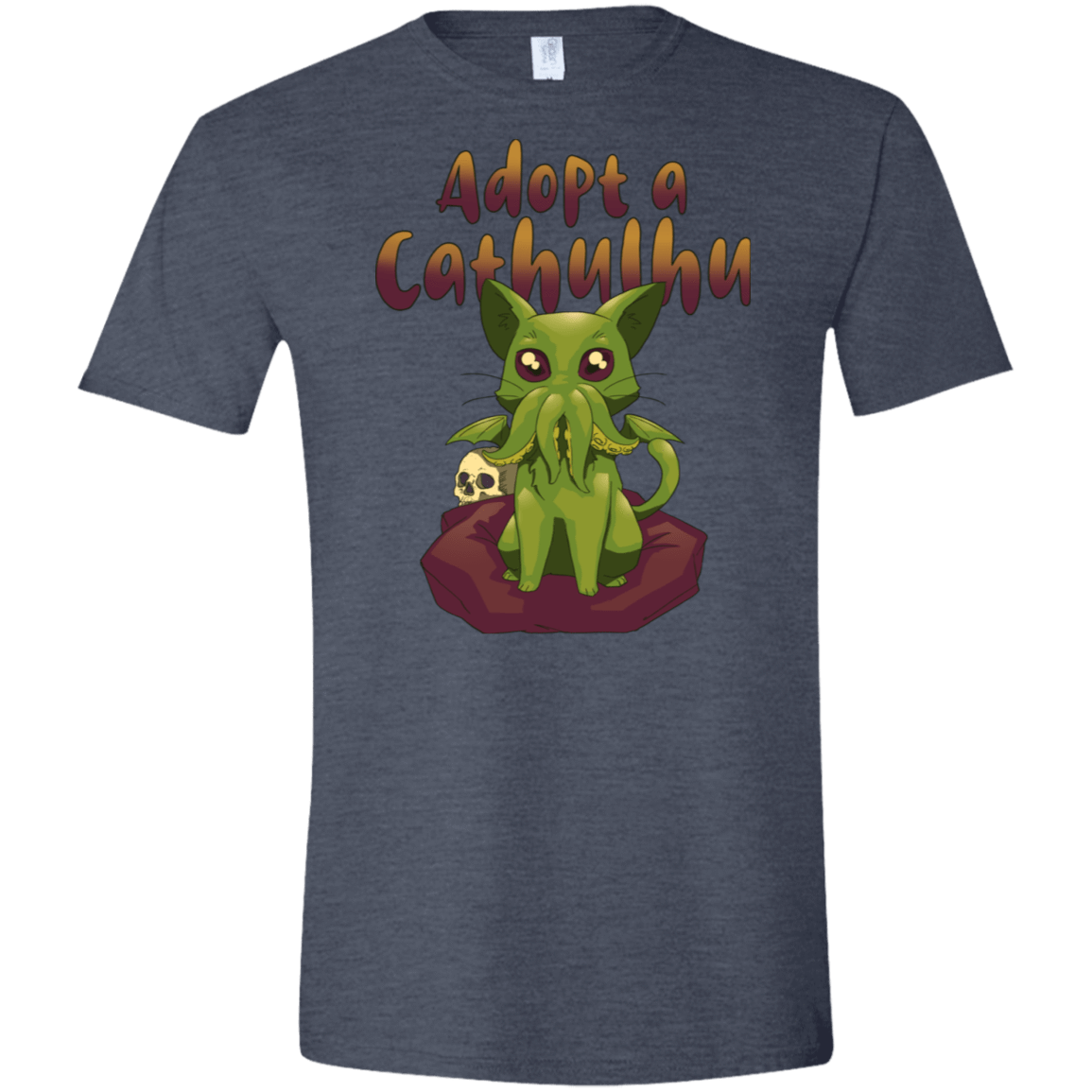 T-Shirts Heather Navy / S Adopt A Cathulhu Men's Semi-Fitted Softstyle