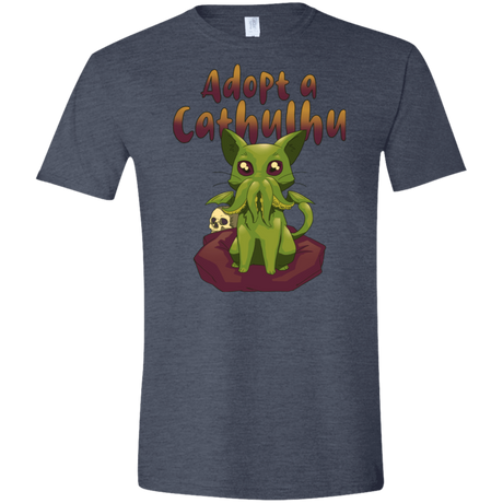 T-Shirts Heather Navy / S Adopt A Cathulhu Men's Semi-Fitted Softstyle