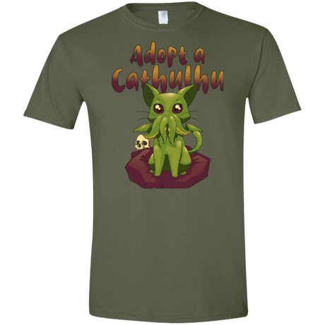 T-Shirts Military Green / S Adopt A Cathulhu Men's Semi-Fitted Softstyle