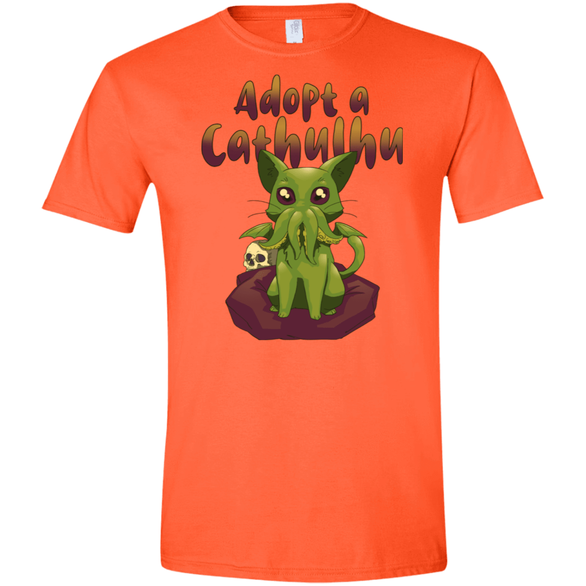 T-Shirts Orange / S Adopt A Cathulhu Men's Semi-Fitted Softstyle