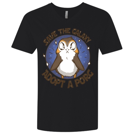 T-Shirts Black / X-Small Adopt A Porg Men's Premium V-Neck