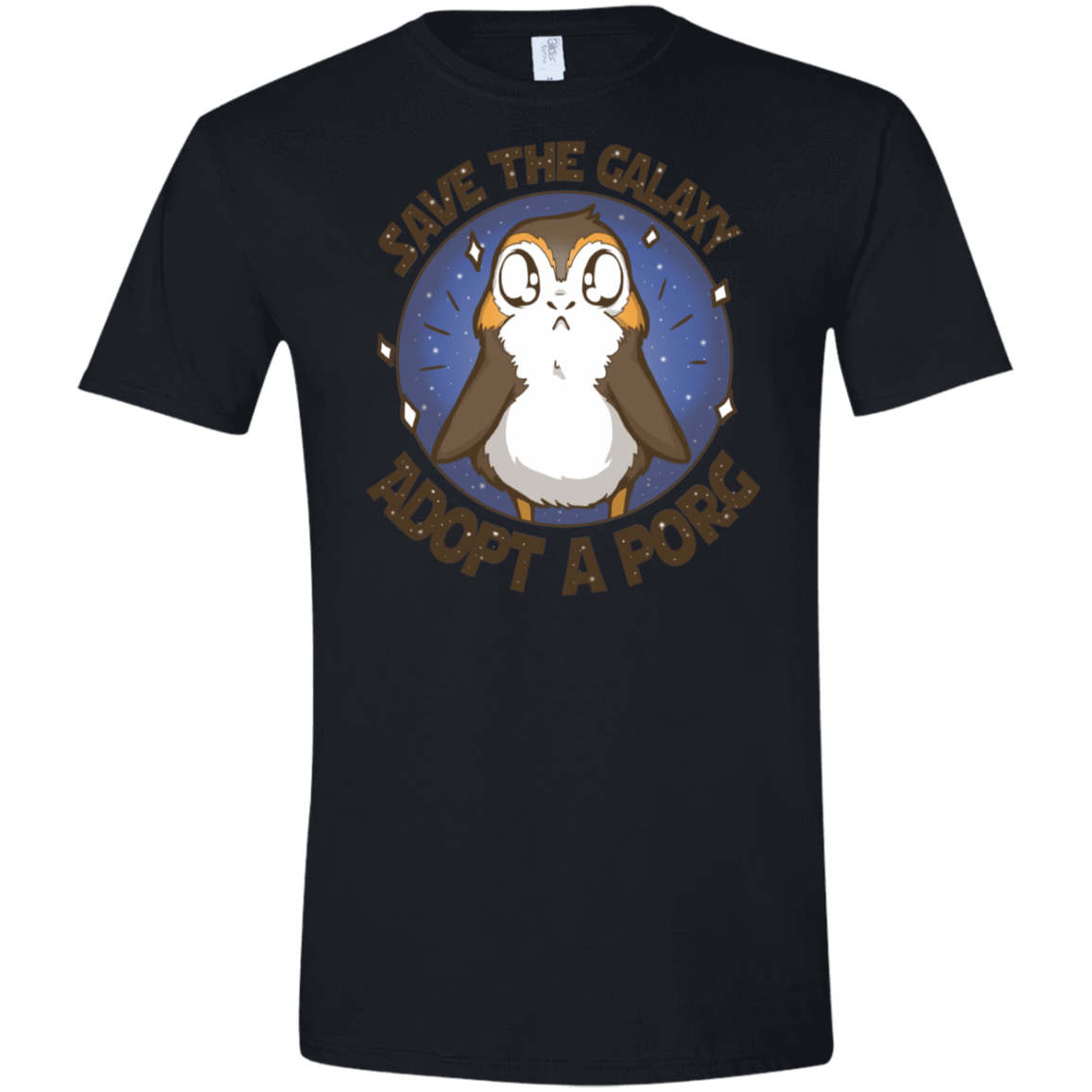 T-Shirts Black / X-Small Adopt A Porg Men's Semi-Fitted Softstyle