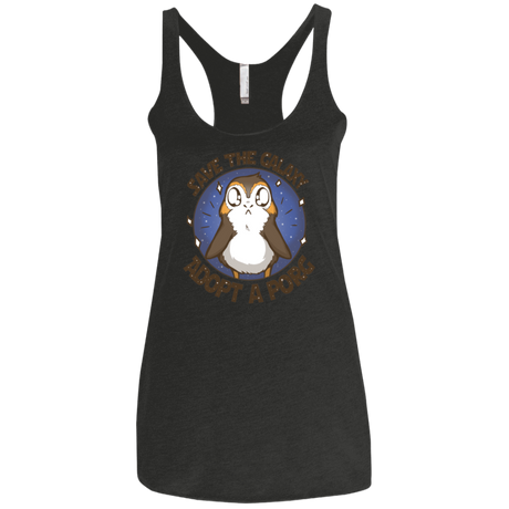 T-Shirts Vintage Black / X-Small Adopt A Porg Women's Triblend Racerback Tank