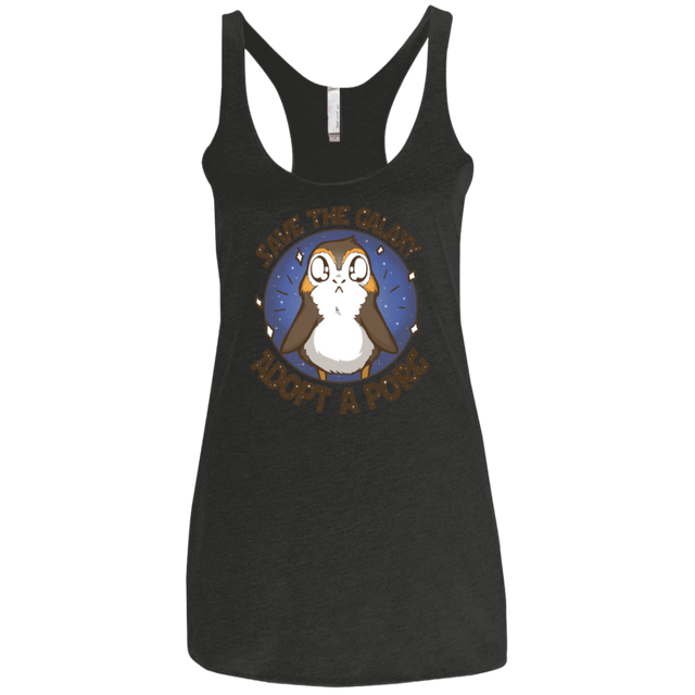 T-Shirts Vintage Black / X-Small Adopt A Porg Women's Triblend Racerback Tank
